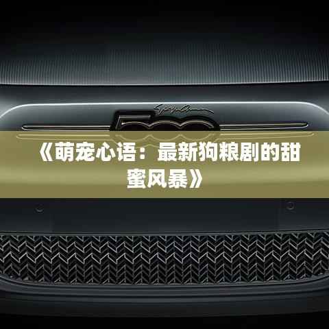 《萌宠心语:最新狗粮剧的甜蜜风暴》