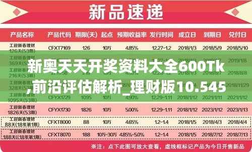 新奥天天开奖资料大全600Tk,前沿评估解析_理财版10.545