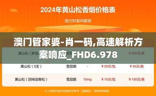 澳门管家婆-肖一码,高速解析方案响应_FHD6.978
