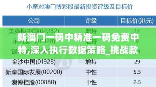 新澳门一码中精准一码免费中特,深入执行数据策略_挑战款6.257