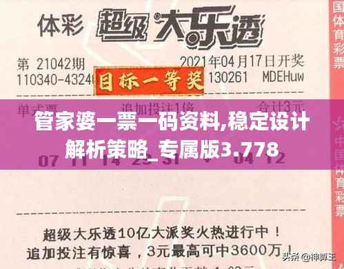 管家婆一票一码资料,稳定设计解析策略_专属版3.778