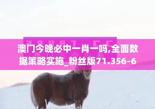 澳门今晚必中一肖一吗,全面数据策略实施_粉丝版71.356-6