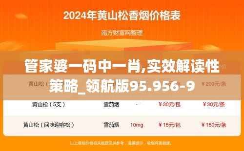 管家婆一码中一肖,实效解读性策略_领航版95.956-9