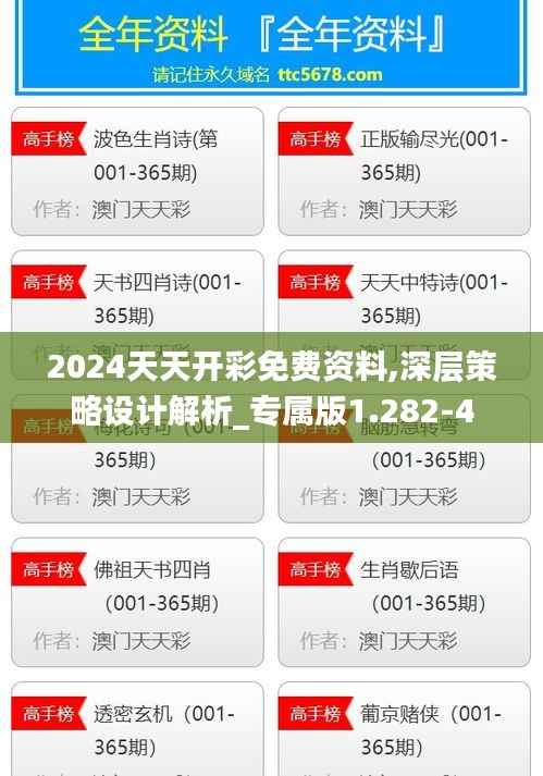 2024天天开彩免费资料,深层策略设计解析_专属版1.282-4