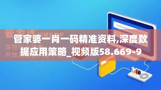 管家婆一肖一码精准资料,深度数据应用策略_视频版58.669-9