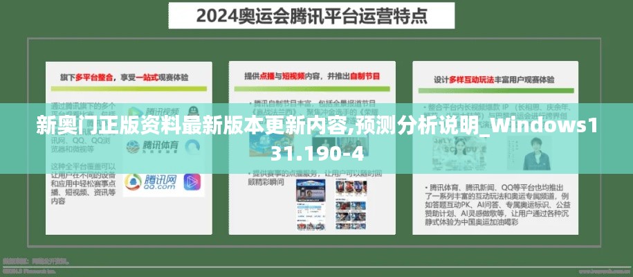 新奥门正版资料最新版本更新内容,预测分析说明_Windows131.190-4