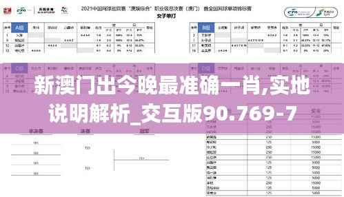 新澳门出今晚最准确一肖,实地说明解析_交互版90.769-7
