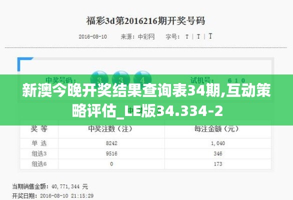 新澳今晚开奖结果查询表34期,互动策略评估_LE版34.334-2