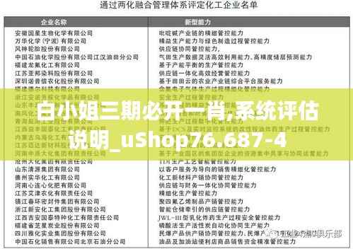 白小姐三期必开一肖,系统评估说明_uShop76.687-4