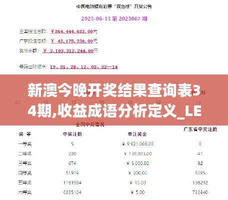 新澳今晚开奖结果查询表34期,收益成语分析定义_LE版85.175-8