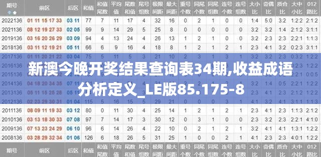 新澳今晚开奖结果查询表34期,收益成语分析定义_LE版85.175-8