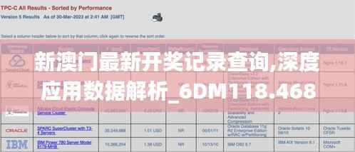 新澳门最新开奖记录查询,深度应用数据解析_6DM118.468-3