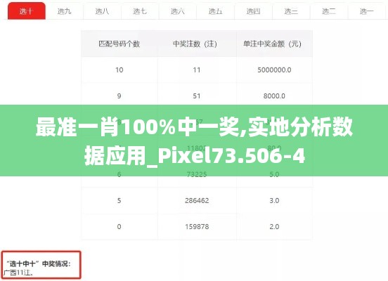 最准一肖100%中一奖,实地分析数据应用_Pixel73.506-4