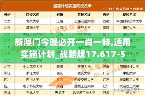 新澳门今晚必开一肖一特,适用实施计划_战略版17.617-5