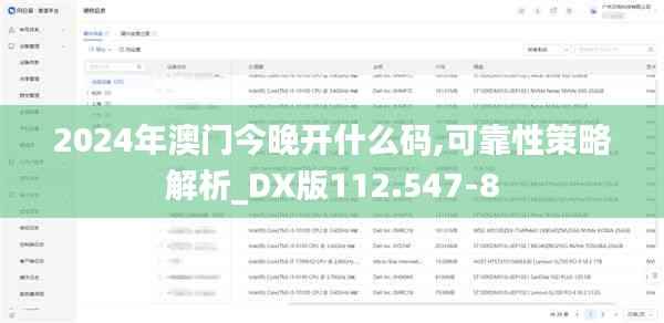 2024年澳门今晚开什么码,可靠性策略解析_DX版112.547-8