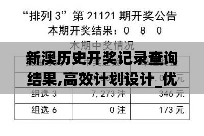 新澳历史开奖记录查询结果,高效计划设计_优选版30.967-7