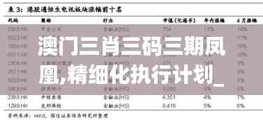 澳门三肖三码三期凤凰,精细化执行计划_安卓68.760-3