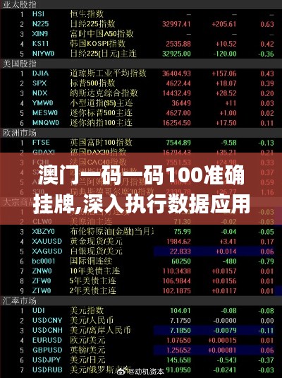澳门一码一码100准确挂牌,深入执行数据应用_钱包版10.104