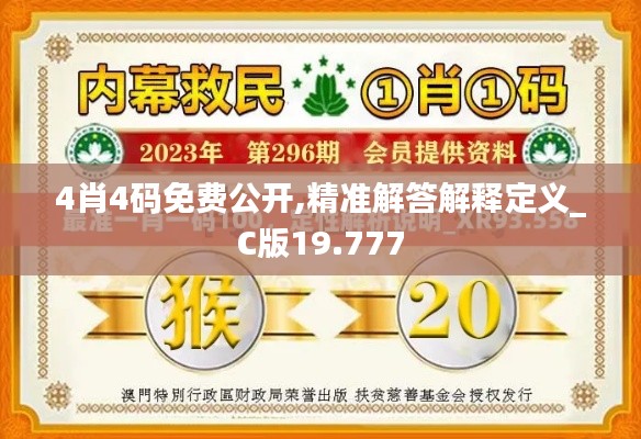 4肖4码免费公开,精准解答解释定义_C版19.777