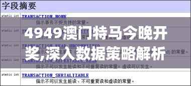 4949澳门特马今晚开奖,深入数据策略解析_OP1.721