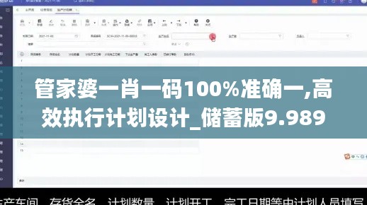 管家婆一肖一码100%准确一,高效执行计划设计_储蓄版9.989