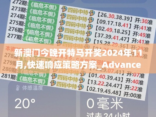 新澳门今晚开特马开奖2024年11月,快速响应策略方案_Advanced4.616