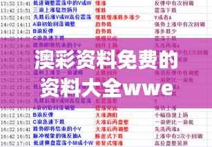 澳彩资料免费的资料大全wwe,预测解析说明_VE版3.405