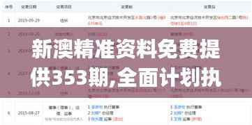 新澳精准资料免费提供353期,全面计划执行_V8.347