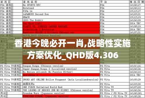 香港今晚必开一肖,战略性实施方案优化_QHD版4.306
