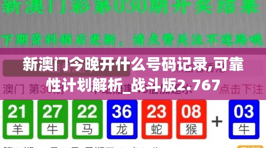 新澳门今晚开什么号码记录,可靠性计划解析_战斗版2.767