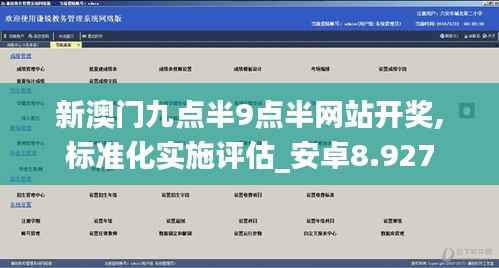 新澳门九点半9点半网站开奖,标准化实施评估_安卓8.927