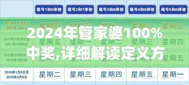 2024年管家婆100%中奖,详细解读定义方案_进阶版54.555
