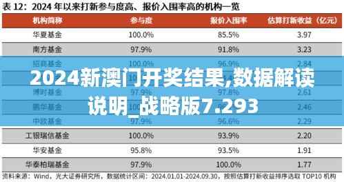 2024新澳门开奖结果,数据解读说明_战略版7.293