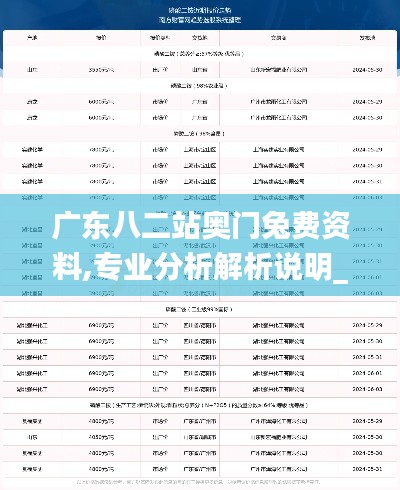 广东八二站奥门兔费资料,专业分析解析说明_MR6.378