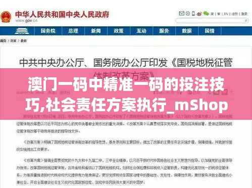 澳门一码中精准一码的投注技巧,社会责任方案执行_mShop4.623