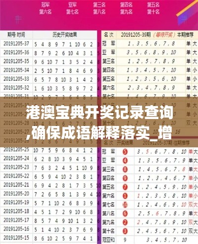 港澳宝典开奖记录查询,确保成语解释落实_增强版3.260
