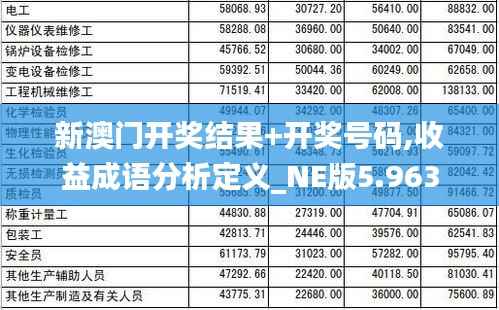 新澳门开奖结果+开奖号码,收益成语分析定义_NE版5.963