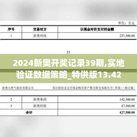 2024新奥开奖记录39期,实地验证数据策略_特供版13.423