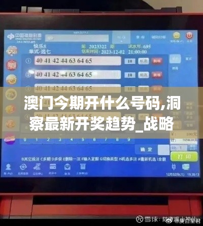 澳门今期开什么号码,洞察最新开奖趋势_战略版8.269
