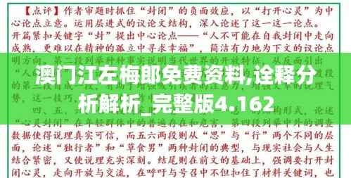 澳门江左梅郎免费资料,诠释分析解析_完整版4.162