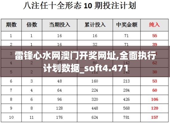 雷锋心水网澳门开奖网址,全面执行计划数据_soft4.471
