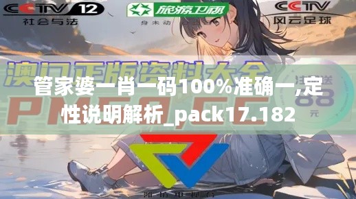 管家婆一肖一码100%准确一,定性说明解析_pack17.182