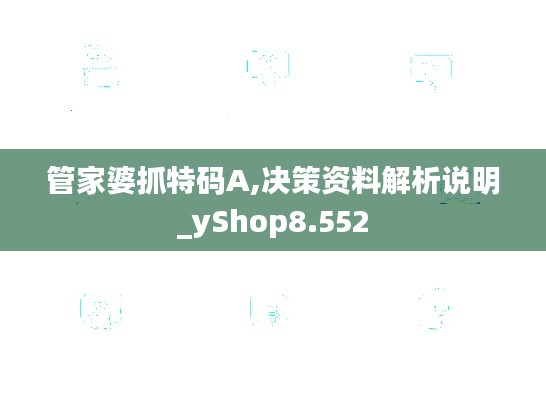 管家婆抓特码A,决策资料解析说明_yShop8.552
