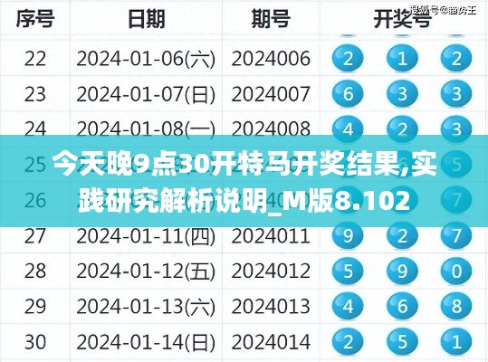 今天晚9点30开特马开奖结果,实践研究解析说明_M版8.102