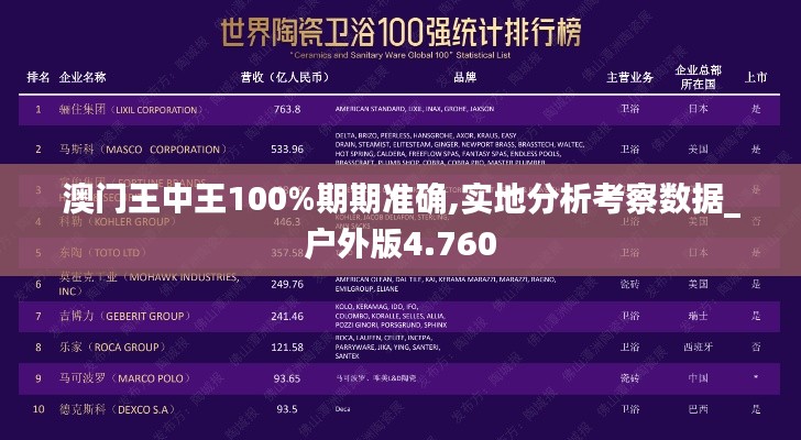 澳门王中王100%期期准确,实地分析考察数据_户外版4.760