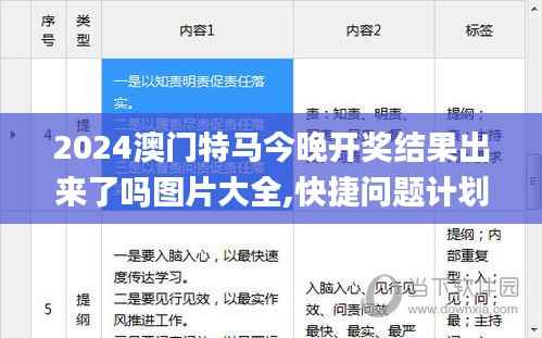 2024澳门特马今晚开奖结果出来了吗图片大全,快捷问题计划设计_3K6.984
