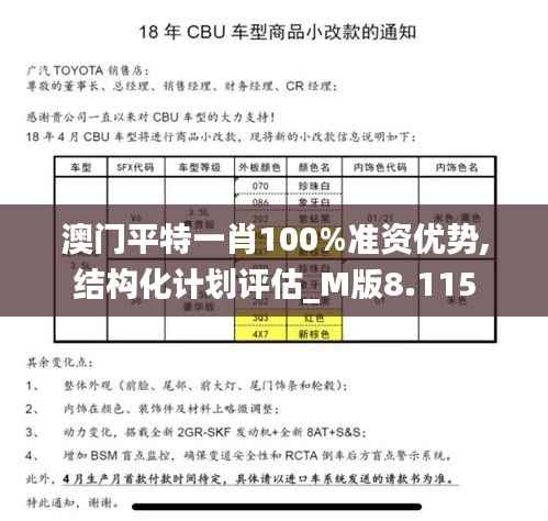 澳门平特一肖100%准资优势,结构化计划评估_M版8.115