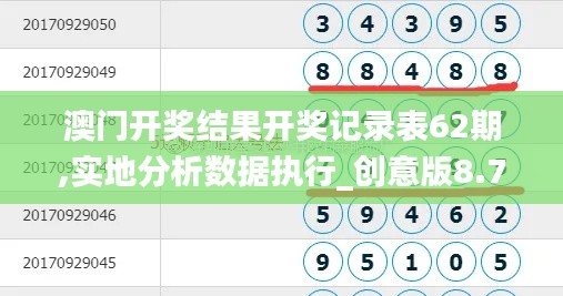 澳门开奖结果开奖记录表62期,实地分析数据执行_创意版8.707