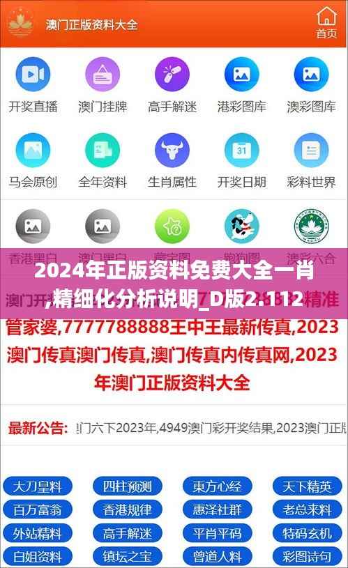 2024年正版资料免费大全一肖,精细化分析说明_D版2.112