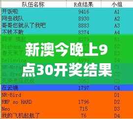 新澳今晚上9点30开奖结果是什么呢,数据实施导向策略_进阶版18.606